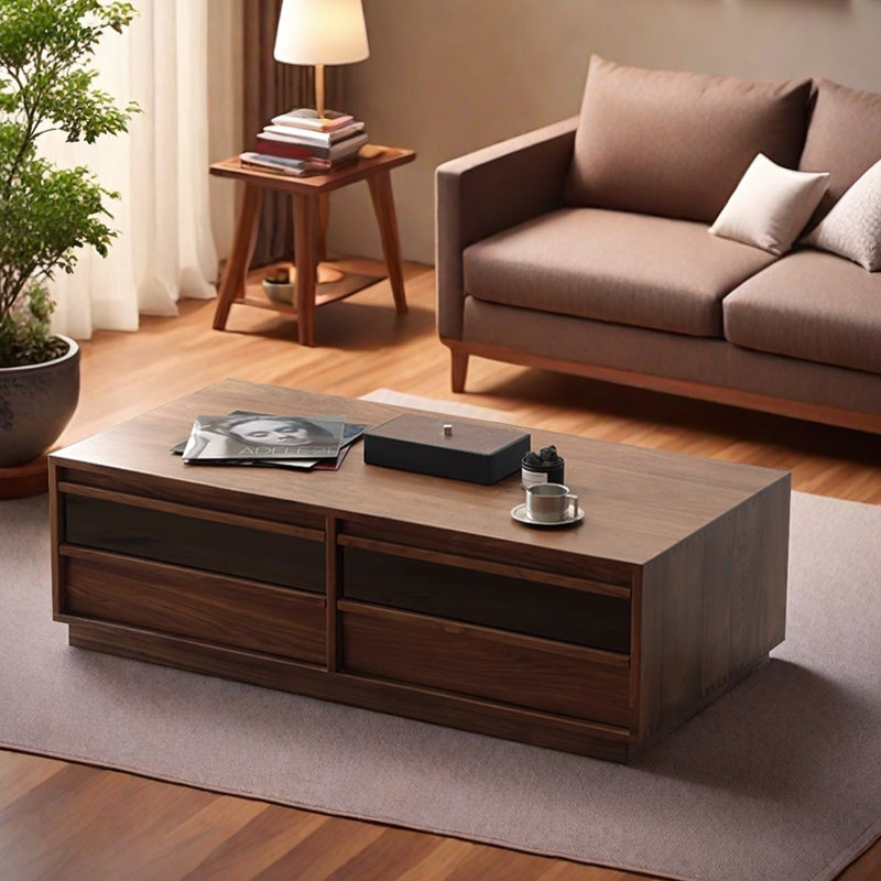 Table basse rétro au design minimaliste, H 15,74 po x L 51,18 po x l 25,59 po