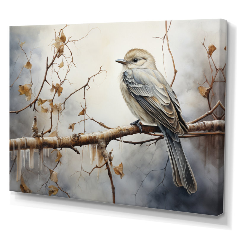 «Bird Silent Watcher IV», reproduction d'art sur toile, H 24 po x l 32 po x P 1 po, Toile tendue
