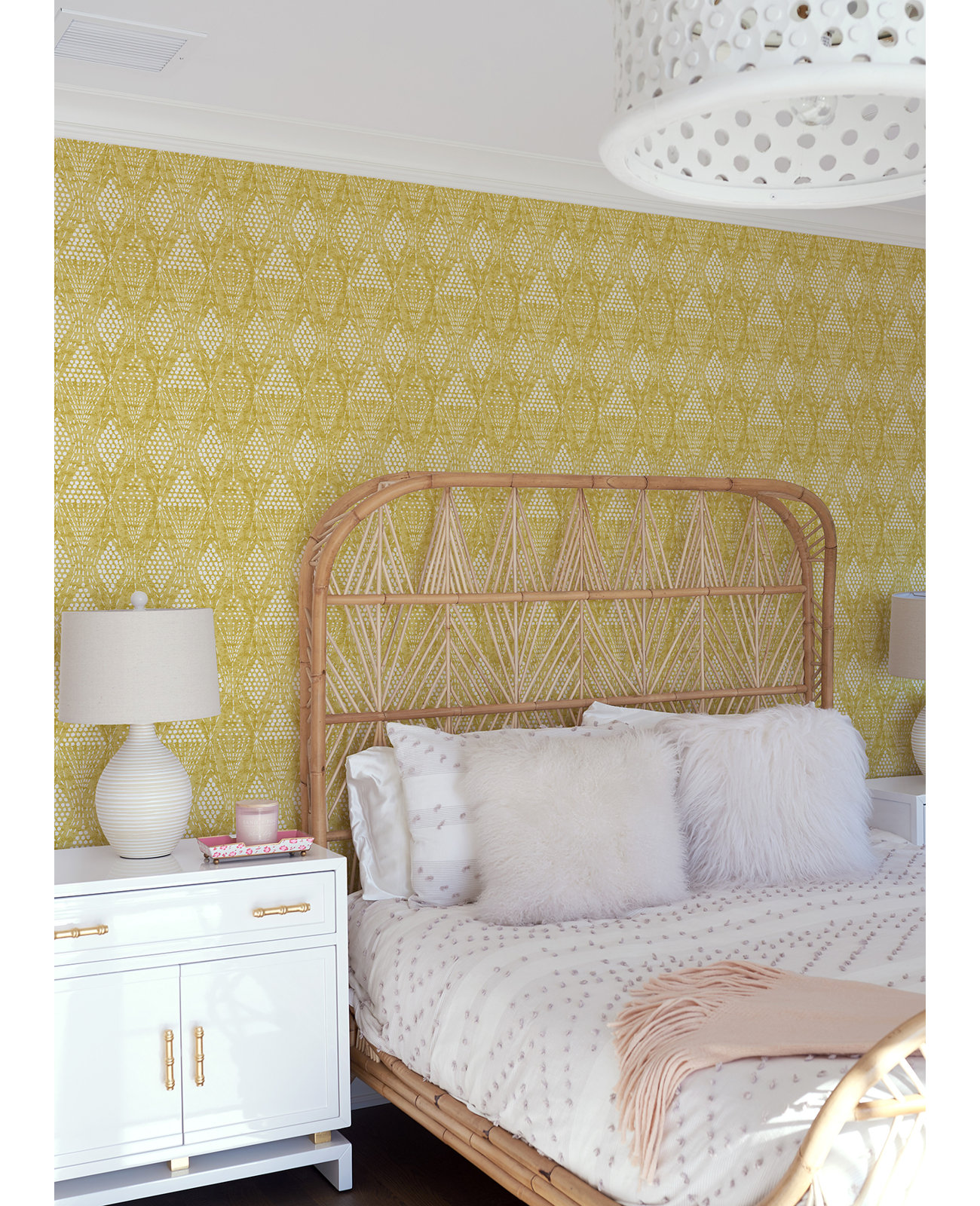 Aveta Geometric Wallpaper, Yellow