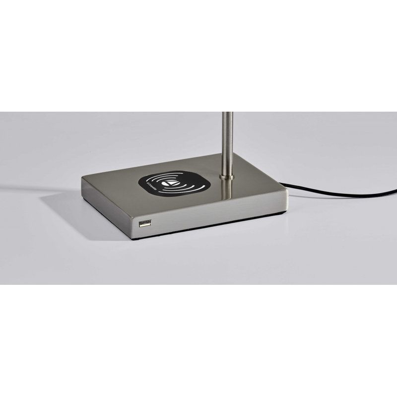Lampe de bureau en acier brossé 22,25 po, Argent