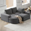 Chenille, 99 po, nuage courbé, modulaire, méridienne, 3 places, moderne, sans os, en forme de L, canapé, double coussin, éponge à haute résilience, rembourrage de la nuque rembourrée, densité de rebond lente-696968778