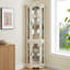 Vitrine de coin lumineuse 70 "avec portes et tablettes en verre trempé-743790746