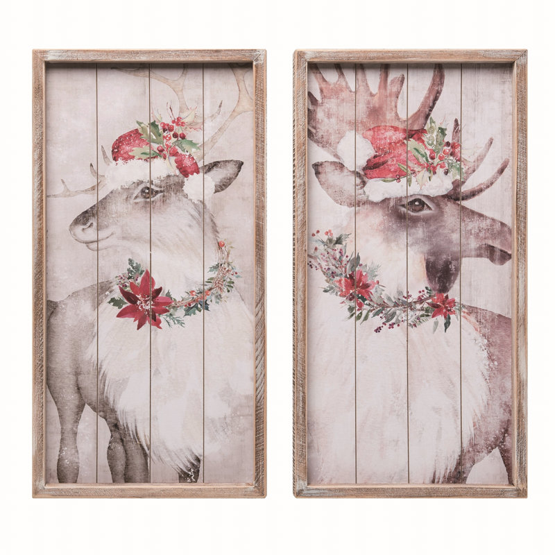  Ensemble de 2 décorations de Noël en bois Aspen