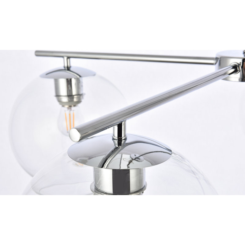 Lustre sphérique spoutnik à 4 lumières Vivan, Chrome chrome