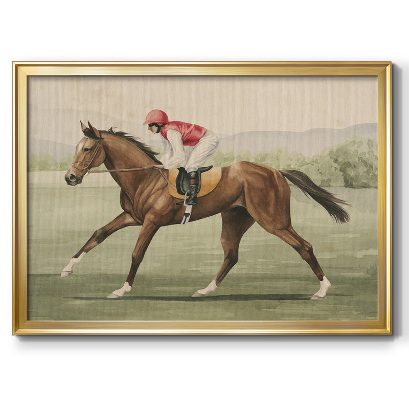 " Vintage Equestrian I ", 30" H x 44" W, Gold