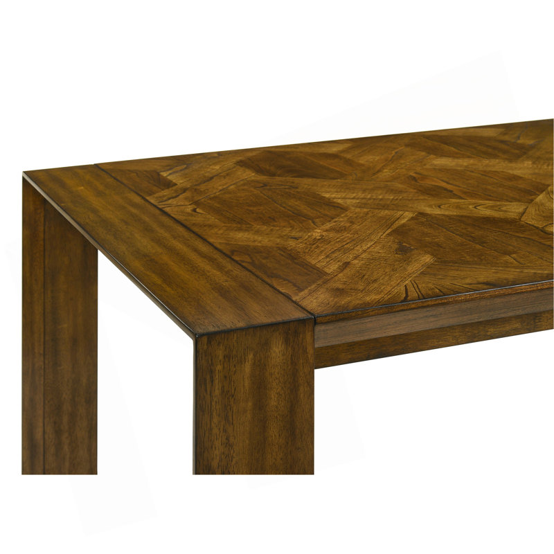 Table de salle à manger rectangulaire en bois massif, 7 pièces : table, 6 chaises