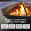 Foyer d'extérieur au feu de bois en acier 35 pouces avec tisonnier et housse en PVC pour camping, jardin et patio