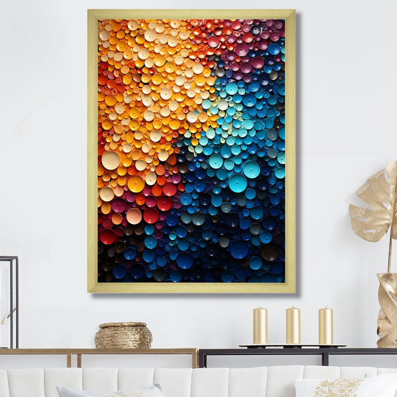 Rainbow Infinite Intricacies - Art mural arc-en-ciel pour le salon, Encadrement doré, H 20 po x l 12 po x P 1 po