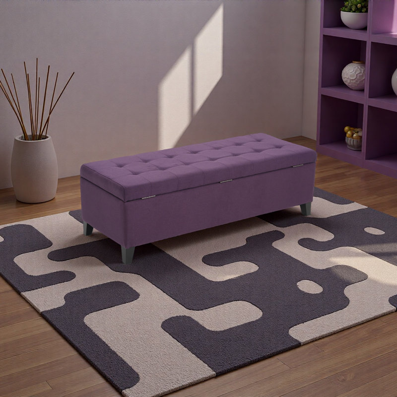 Repose-pieds avec rangement, Mauve
