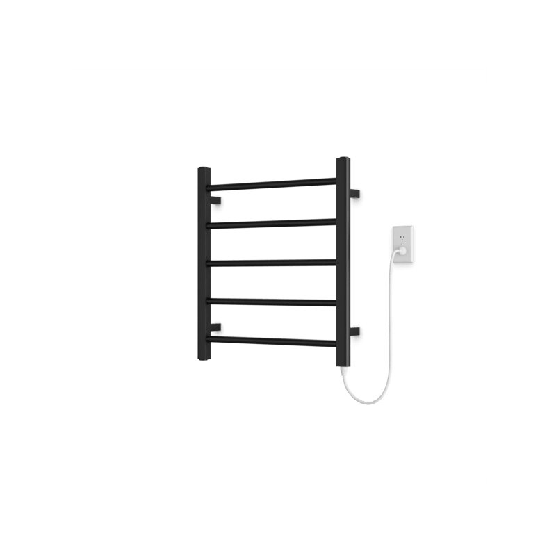 Ryton Wall Mount Electric Towel Warmer, Black, 26" H x 24" W x 5.19" D