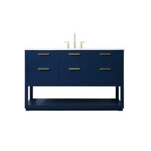 Felicity 54'' Single Bathroom Vanity with Engineered Marble Top