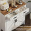 Armoire de cuisine, armoire de ferme moderne avec rangement, bar avec 2 tiroirs et 2 portes, buffet de plancher-1375400892