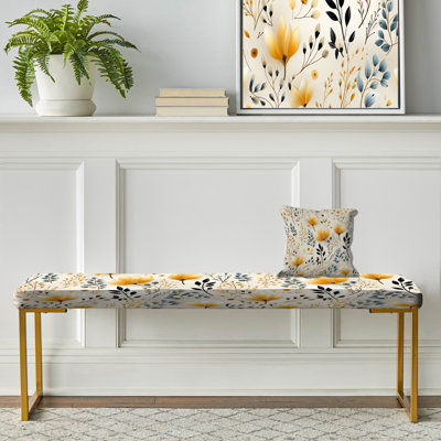 Banc rembourré or