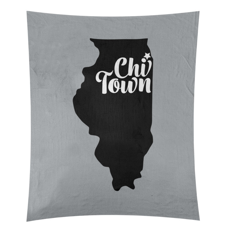 Tapisserie de Chi Town, Illinois, H 60 po x l 51 po, Gris / noir