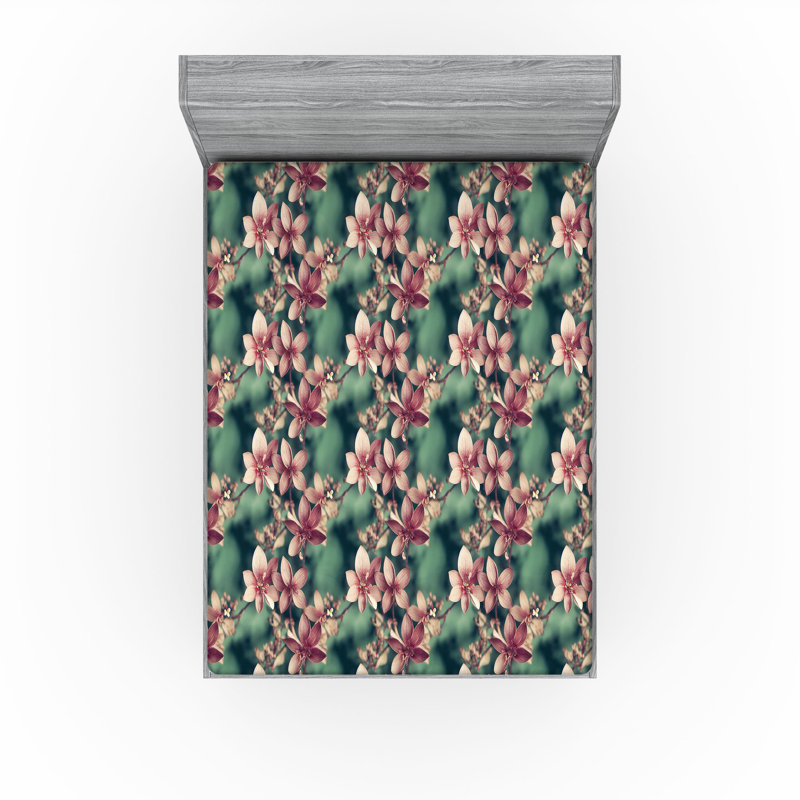 Drap-housse Ambesonne Spring Sakura Seasonal Branches Art, Drap-housse de taille double