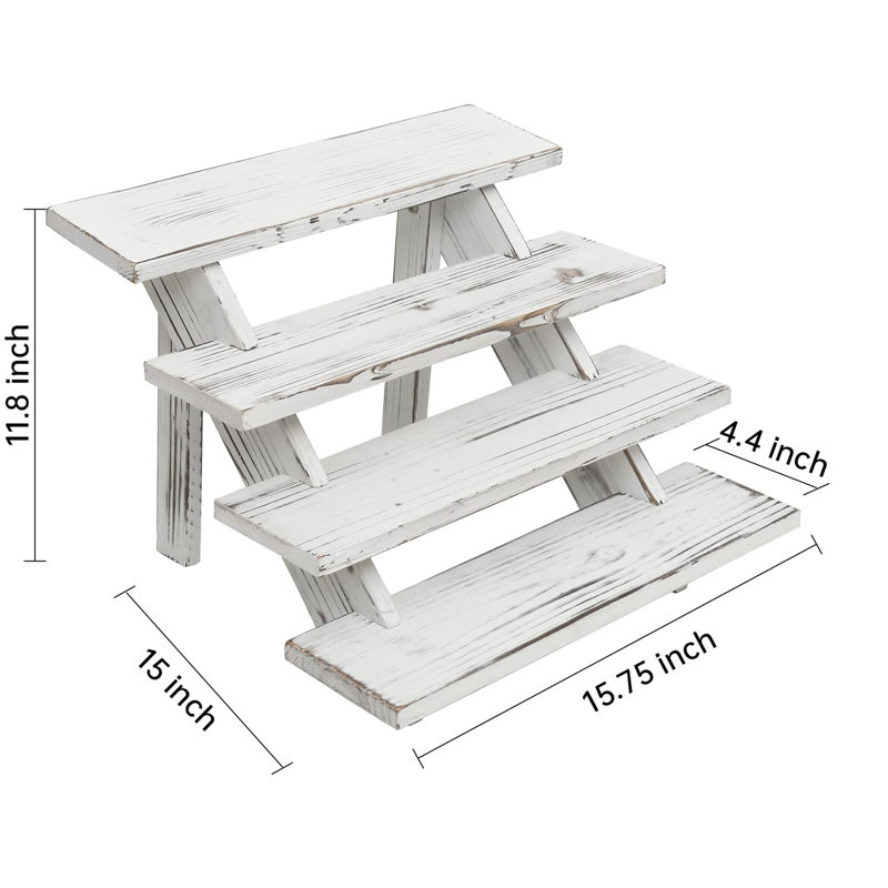 Présentoir rustique en bois pour 24 cupcakes, White
