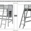 Lit mezzanine simple gris avec rangement polyvalent pour bureau et tablette. Fabrication. Optimisez l'espace dans la chambre à coucher. Aucun sommier tapissier requis pour les options de rangement
