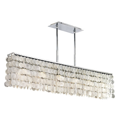 Luminaire suspendu linéaire pour îlot de cuisine 6 lumières Rosevale