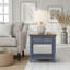 Table d'appoint de style campagnard avec tiroir et tablette Wauneta