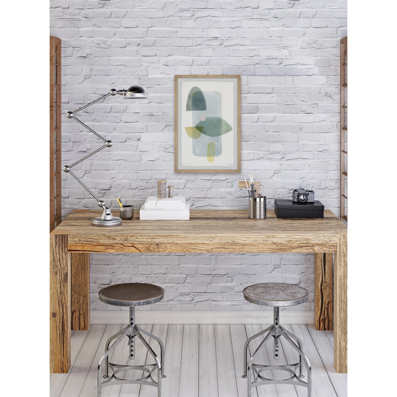 Green Shapes - Single Picture Frame Painting, 30 cm H x 20 cm W x 3.81cm D