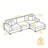 4 - Piece Upholstered Offwhite Chenille Modular Sectional Sofa with Throw Pillows & Removable Ottomans-767693273-767693276