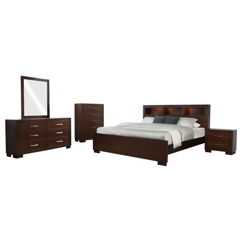 Ensemble de chambre avec grand lit 5 pièces Polk Cappuccino