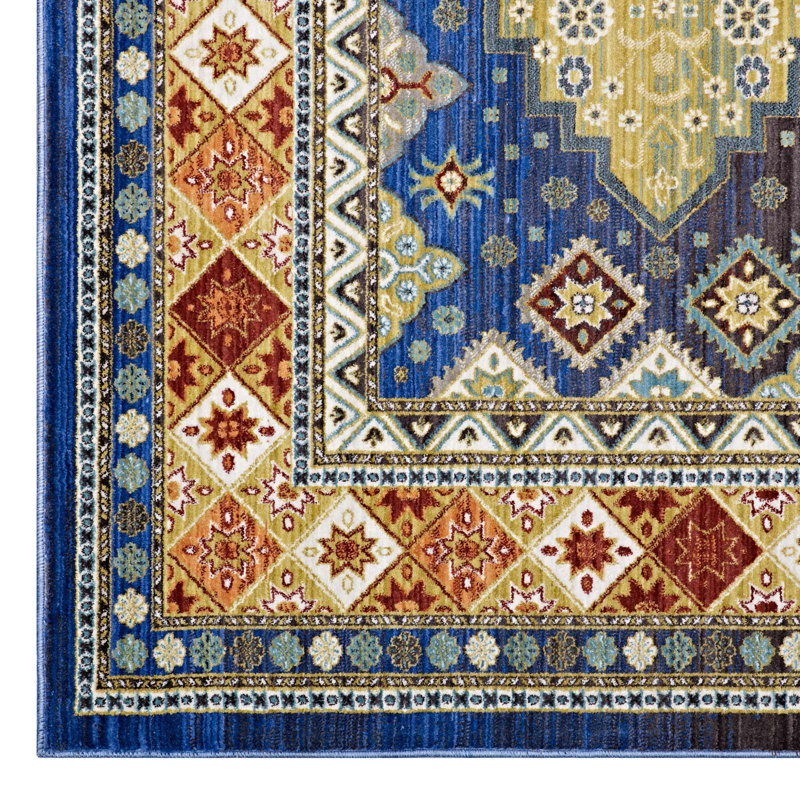 Tapis à motif de losanges délavé Atzi Southwestern par Modway, Rectangle 8 pi x 10 pi