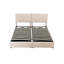 Lit plateforme tapissier très grand beige avec rangement hydraulique de qualité supérieure