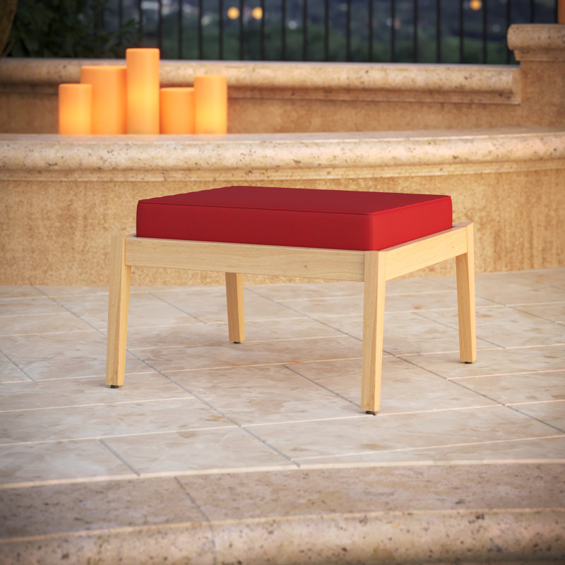 Sunbrella® Outdoor Ottoman Cushion, 3.5" H x 23.5" W x 20.5" D, Sunbrella® Canvas Jockey Red
