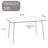 51" Dining Table Modern Minimalist Rectangular Glass For 4-6 With 0.31" Tempered Glass Tabletop And Black Metal Legs, Writing Table Desk-224325345