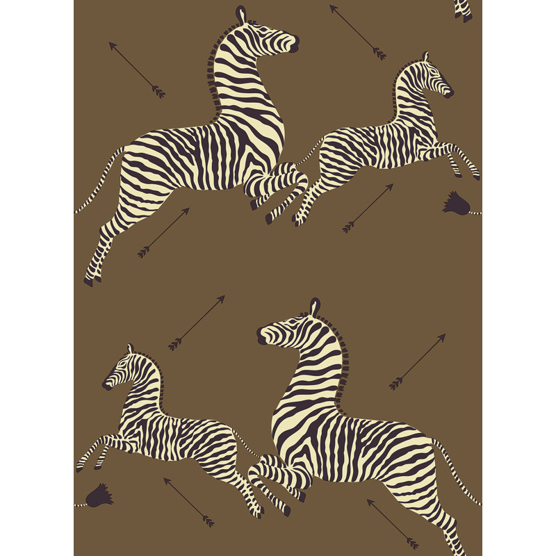 Zebra Safari 18' L x 20.5" W Peel and Stick Wallpaper Roll, Yellow