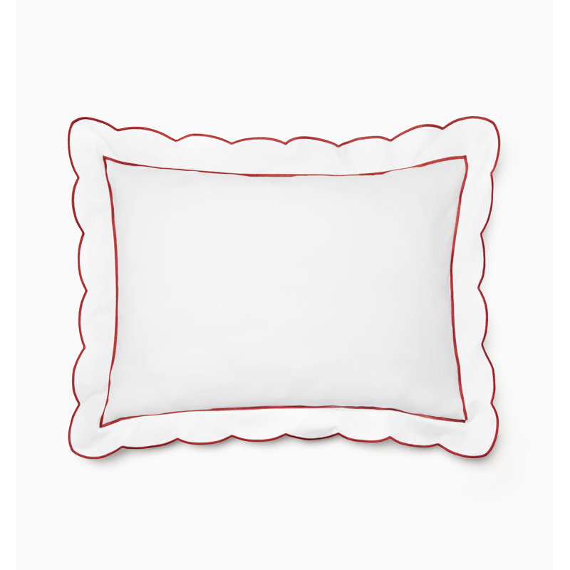 Limana Cotton Pillow Sham, White/Persimmon, Boudoir