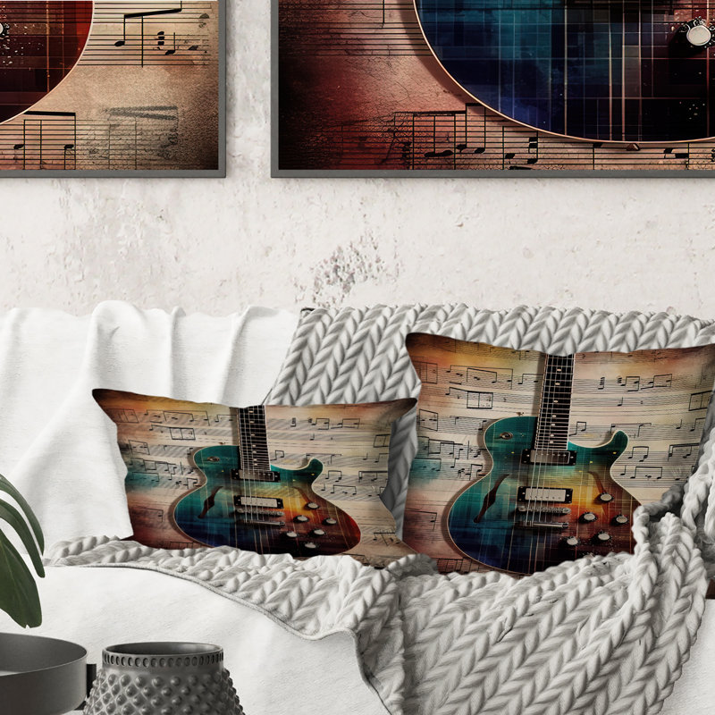 Jouant à la mélodie - coussin décoratif imprimé de musique