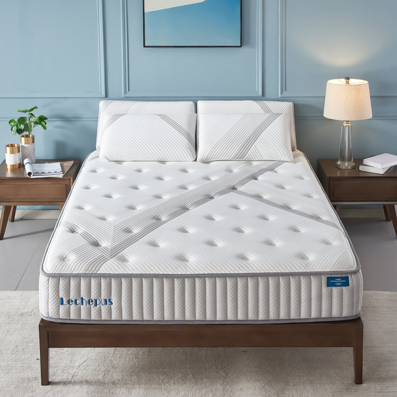 Lechepus 10" Medium Hybrid Mattress, King