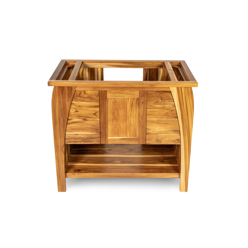 Meuble-lavabo de 36 po en teck EcoDecor, Brun