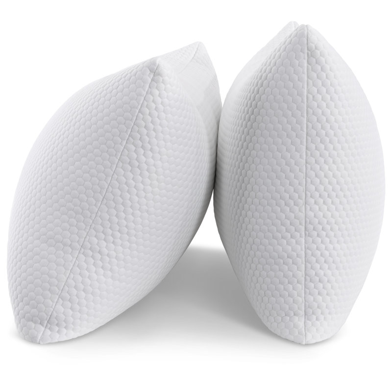 2-Pack Shredded Memory Foam Adjustable Bed Pillows- Queen/ Standard Size Medium Bed Pillows With Washable Removable Cover, Perfect For All Sleepers