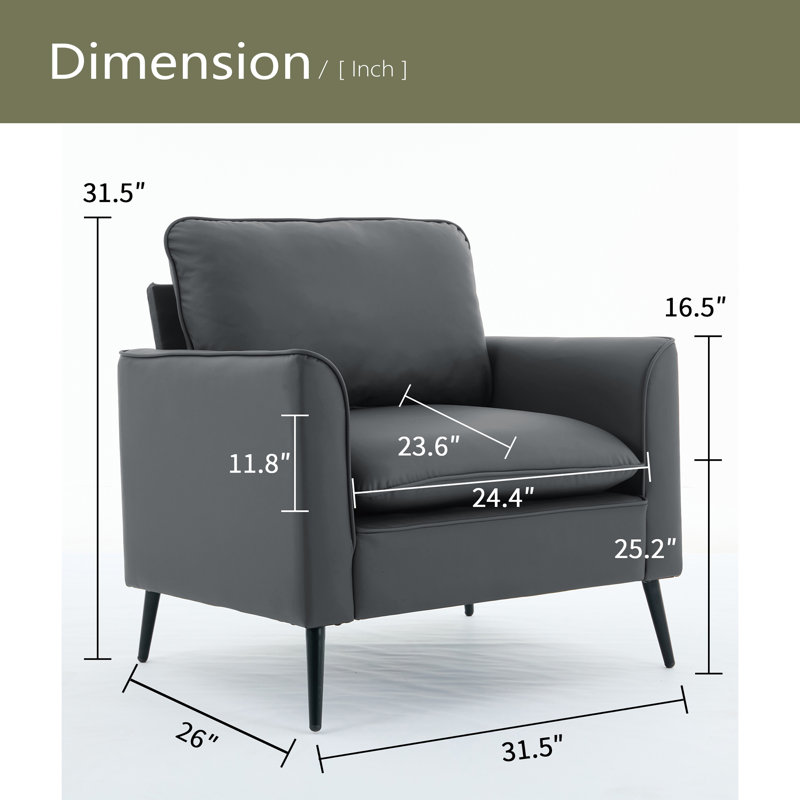 Cat Paw Leather Upholstered Sofa 2PC,Nordic Retro Light Luxury Living Room Balcony Bedroom Single Casual Sofa Chair