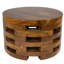 Table basse ronde à lattes en bois massif