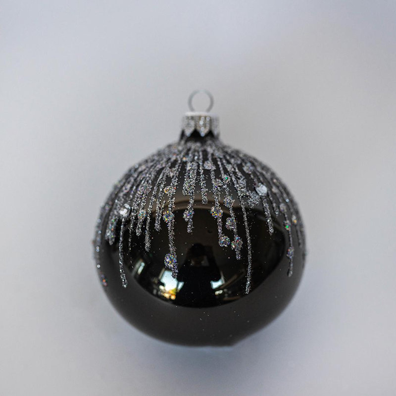 Dripping Icicles Pattern Ball Ornament