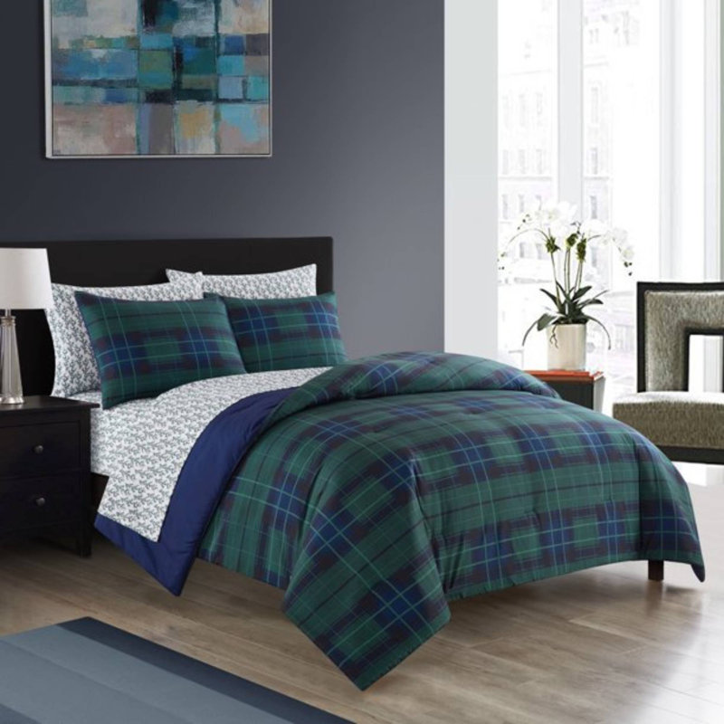 Machine Woven Tartan Plaid Comforter