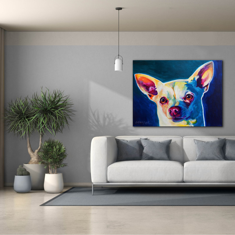 "Chihuahua - Coco" par Dawg Painter, H 40 po x l 54 po x P 1,5 po