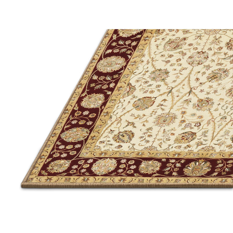 Tapis décoratif oriental Ivoire kasandra, Rectangle 5 pi x 7 pi