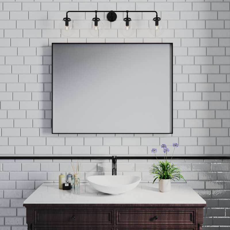 Miroir mural Earsell, 48 po x 36 po, Noir