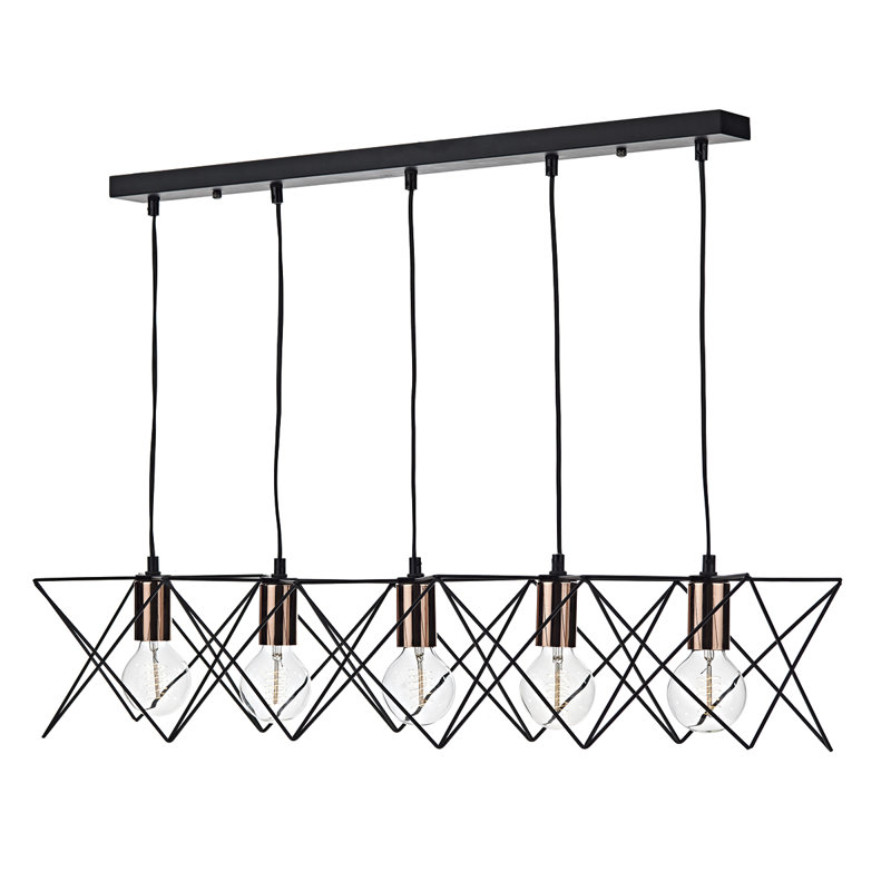 Lorenz 5 - Light Kitchen Island Pendant, Black/Copper