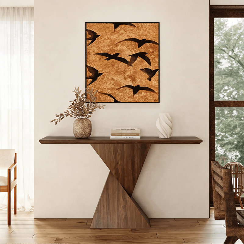Console en bois massif de style américain., H 35,4 po x l 47,2 po x P 15,7 po