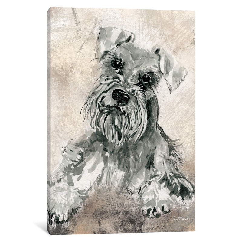 Schnauzer by Carol Robinson - Print on Canvas, 20.32 cm H x 30.48 cm W, No Frame