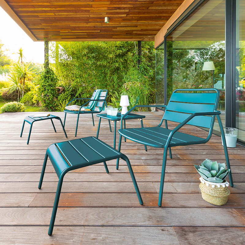 Shiprock Metal 2 - Person Seating Group, Peacock Blue