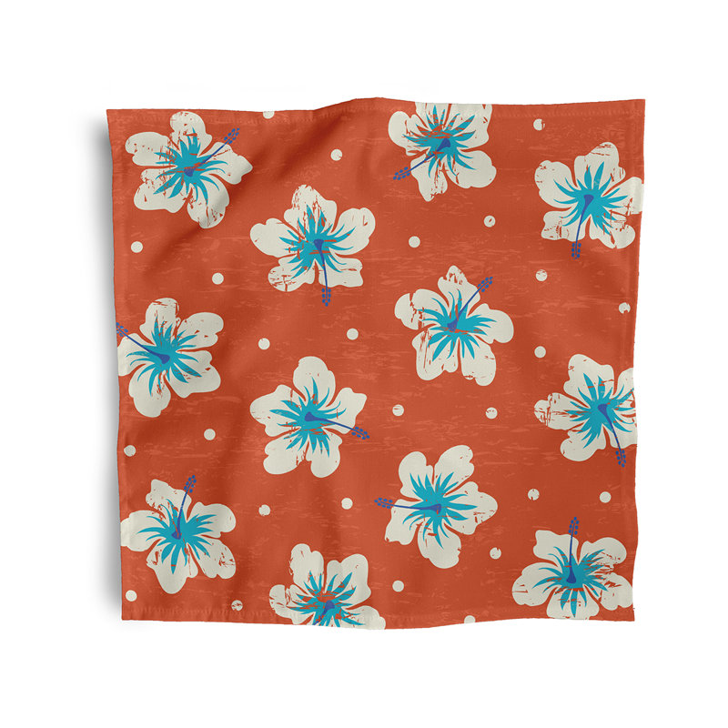 Leviner Polyester Floral Square Napkin, Orange