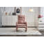 Chaise berçante confortable en lin et coton avec repose-pieds réglable - gris foncé-1557735692