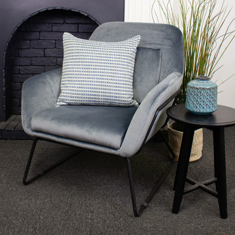 Housse de coussin carrée et insert Echo Ink Luxury, Bleu, Polyester/ Bourre en polyester